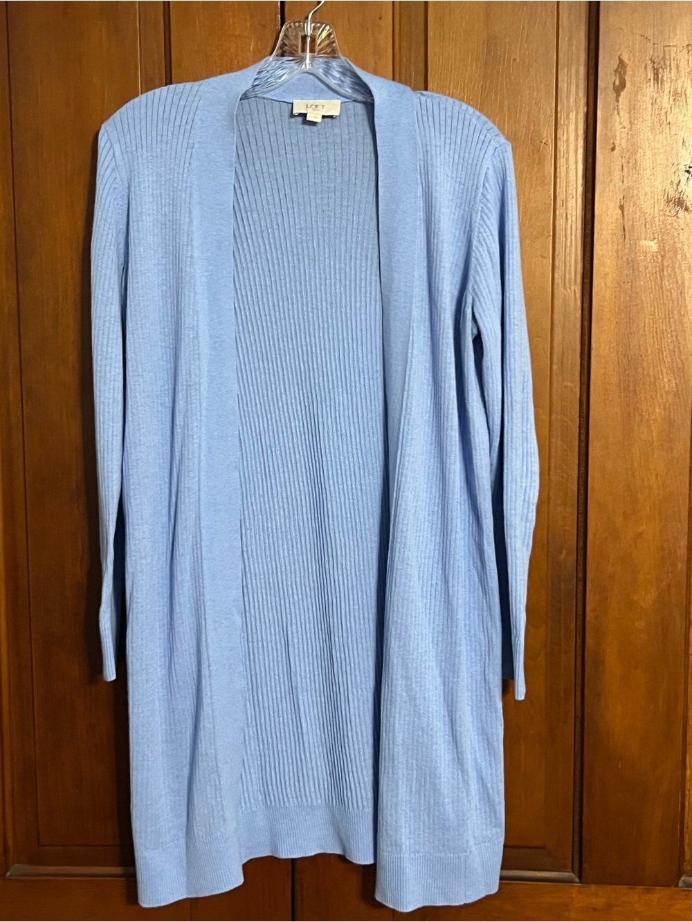 Loft Outlet Blue Lightweight Long Line Open Front Cardigan Sweater Duster Size M